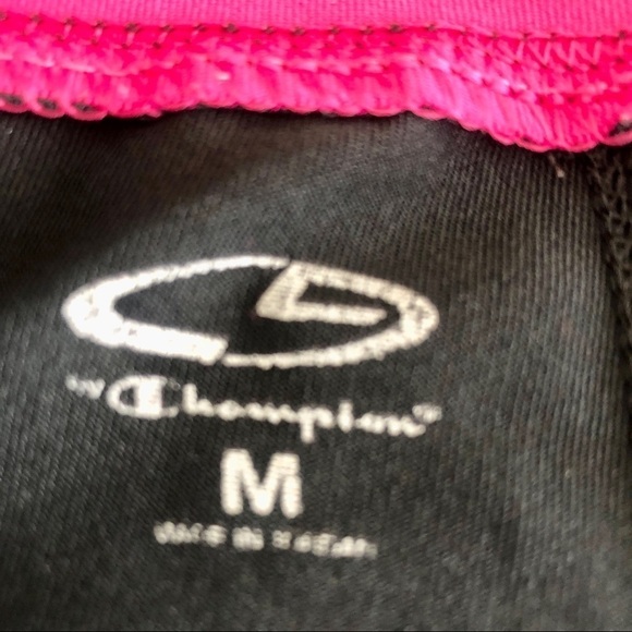 Champion Yoga Pants Medium Rise Black with Pink Trim size Medium - Picture 7 of 11